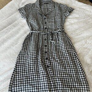 100% European Linen Button Front Dress